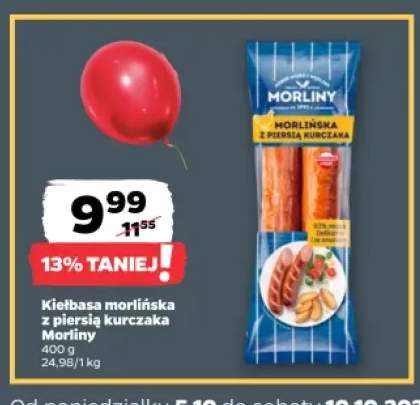 Kiełbasa morlińska z piersią kurczaka Morliny