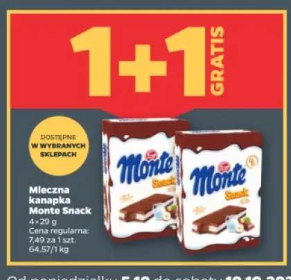 Mleczna kanapka Monte Snack 4-pak