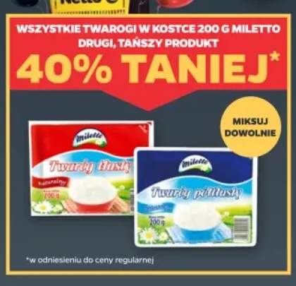 Twarogi w kostce 200 g Miletto +2 warianty