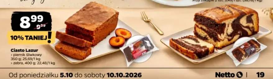Ciasto Lazur piernik śliwkowy +1 wariant