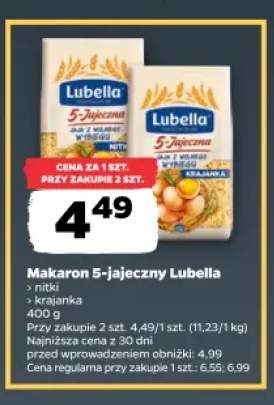 Makaron 5-jajeczny Lubella nitki +1 wariant
