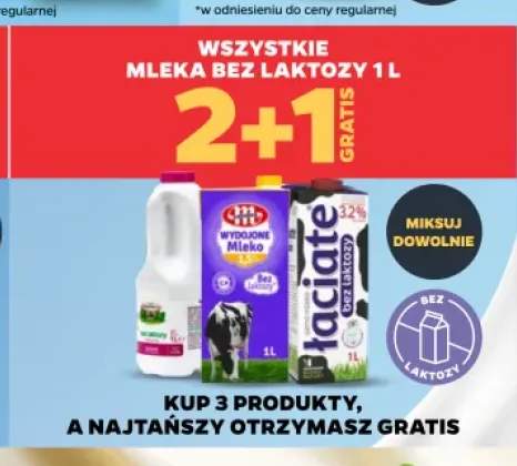 Mleka bez laktozy 1 l +2 warianty