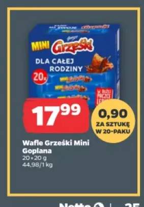 Wafle Grześki Mini 20-pak