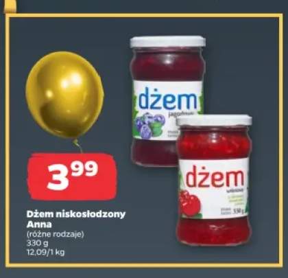 Dżem niskosłodzony jagodowy Anna +1 wariant