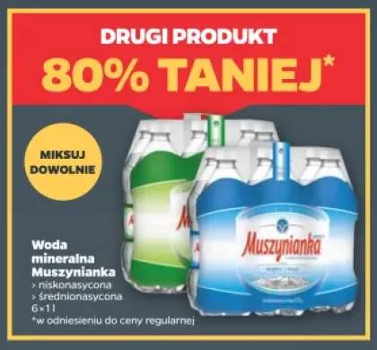 Woda mineralna gazowana Muszynianka niskonasycona 6-pak 1 l +1 wariant