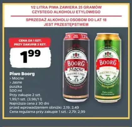 Piwo Boorg Mocne +1 wariant