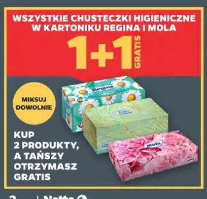 Chusteczki higieniczne w kartoniku Regina i Mola +2 warianty