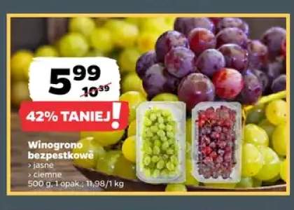 Winogrono bezpestkowe jasne +1 wariant