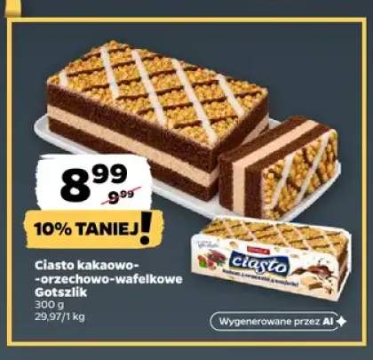 Ciasto kakaowo-orzechowo-wafelkowe Gotszlik