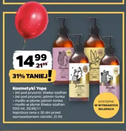 Żel pod prysznic śliwka-szafran Yope +3 warianty