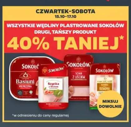 Wędliny plastrowane Sokołów +4 warianty