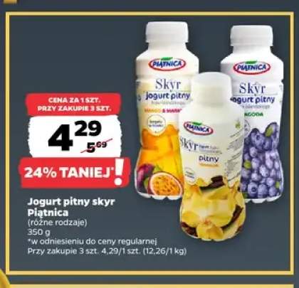 Jogurt pitny skyr Piątnica mango i marakuja +2 warianty
