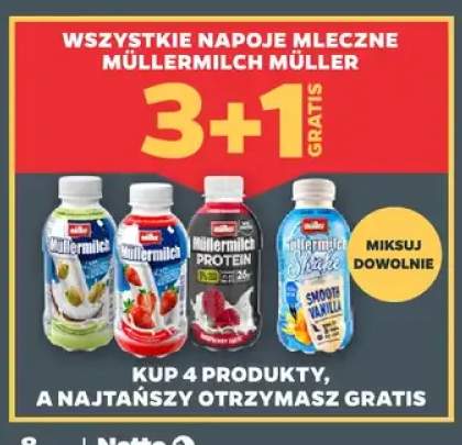 Napoje mleczne Müllermilch Müller +4 warianty