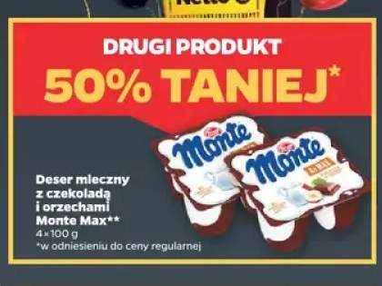 Deser mleczny z czekoladą i orzechami Monte Max 4-pak
