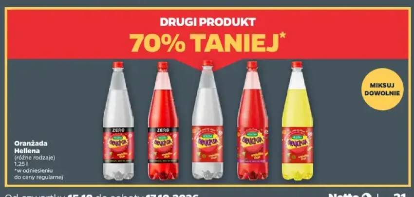 Oranżada Hellena Zero biała +4 warianty