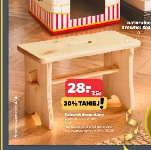 Taboret drewniany