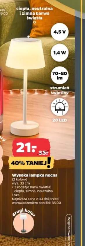 Wysoka lampka nocna