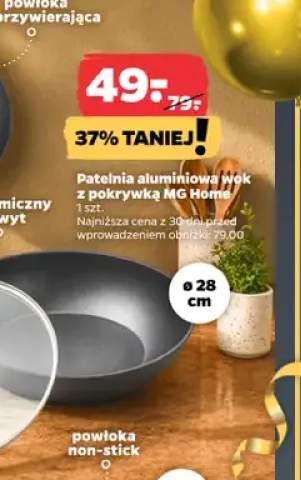 Patelnia aluminiowa wok z pokrywką Mg Home