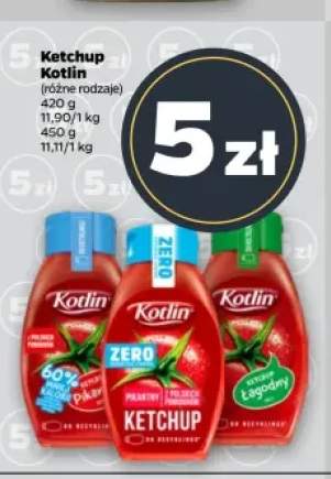 Ketchup Kotlin 60% mniej kalorii pikantny +2 warianty