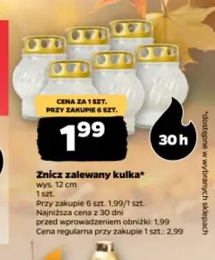 Znicz zalewany kulka