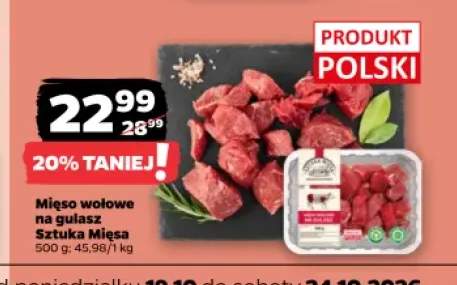 Mięso wołowe na gulasz Sztuka Mięsa