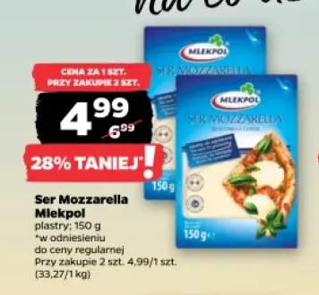 Ser mozzarella w plastrach Mlekpol