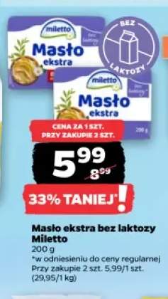 Masło ekstra bez laktozy Miletto