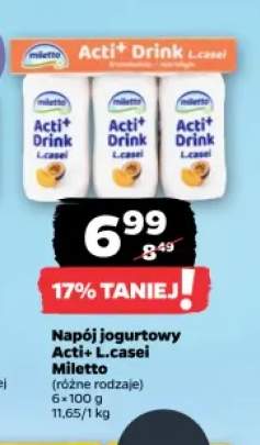 Napój jogurtowy Acti+ L.casei 6-pak Miletto