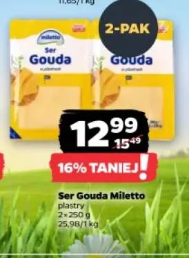 Ser gouda w plastrach 2-pak Miletto