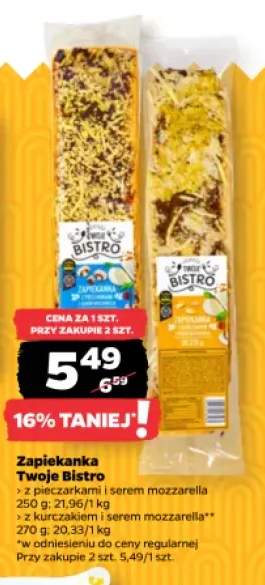Zapiekanka z pieczarkami i serem mozzarella Twoje Bistro +1 wariant