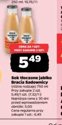 Sok tłoczone jabłko Bracia Sadownicy