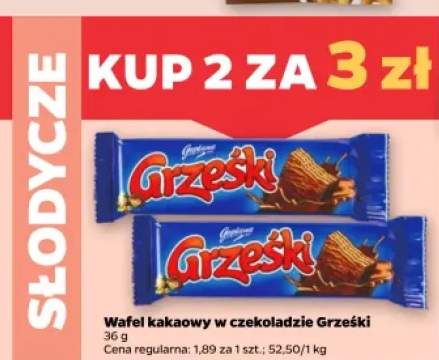 Wafel kakaowy w czekoladzie Grześki
