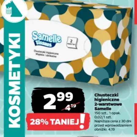 Chusteczki higieniczne 2-warstwowe Samelle