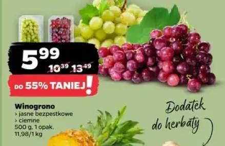 Winogrona jasne bezpestkowe +1 wariant