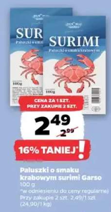 Paluszki o smaku krabowym surimi Garso