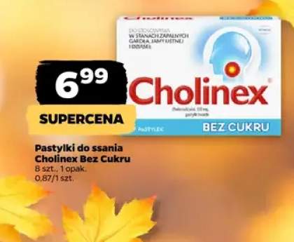 Pastylki do ssania Cholinex bez cukru