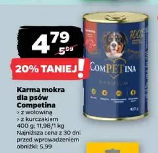 Karma mokra dla psów z wołowiną Competina +1 wariant