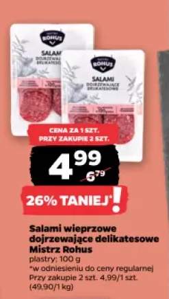 Salami wieprzowe dojrzewające delikatesowe Mistrz Rohus