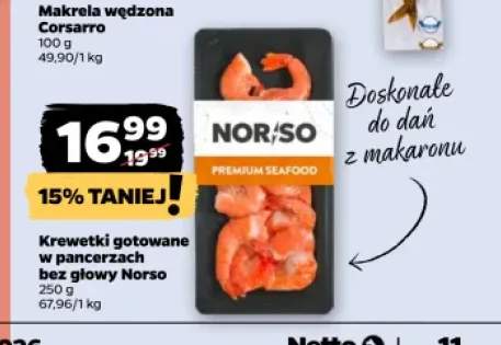 Krewetki gotowane w pancerzach bez głowy Norso