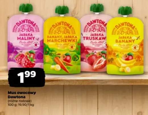 Mus owocowy Dawtona jabłka maliny +3 warianty