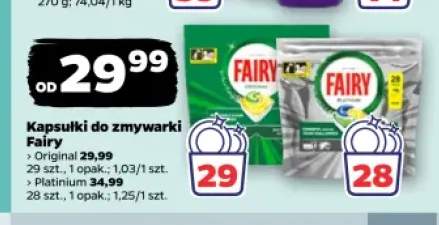 Kapsułki do zmywarki Original Fairy +1 wariant