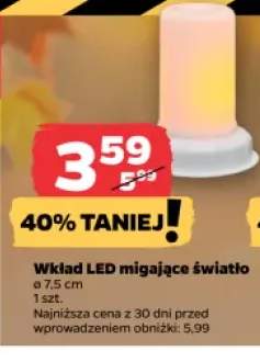Wkład LED migające światło ø 7,5 cm
