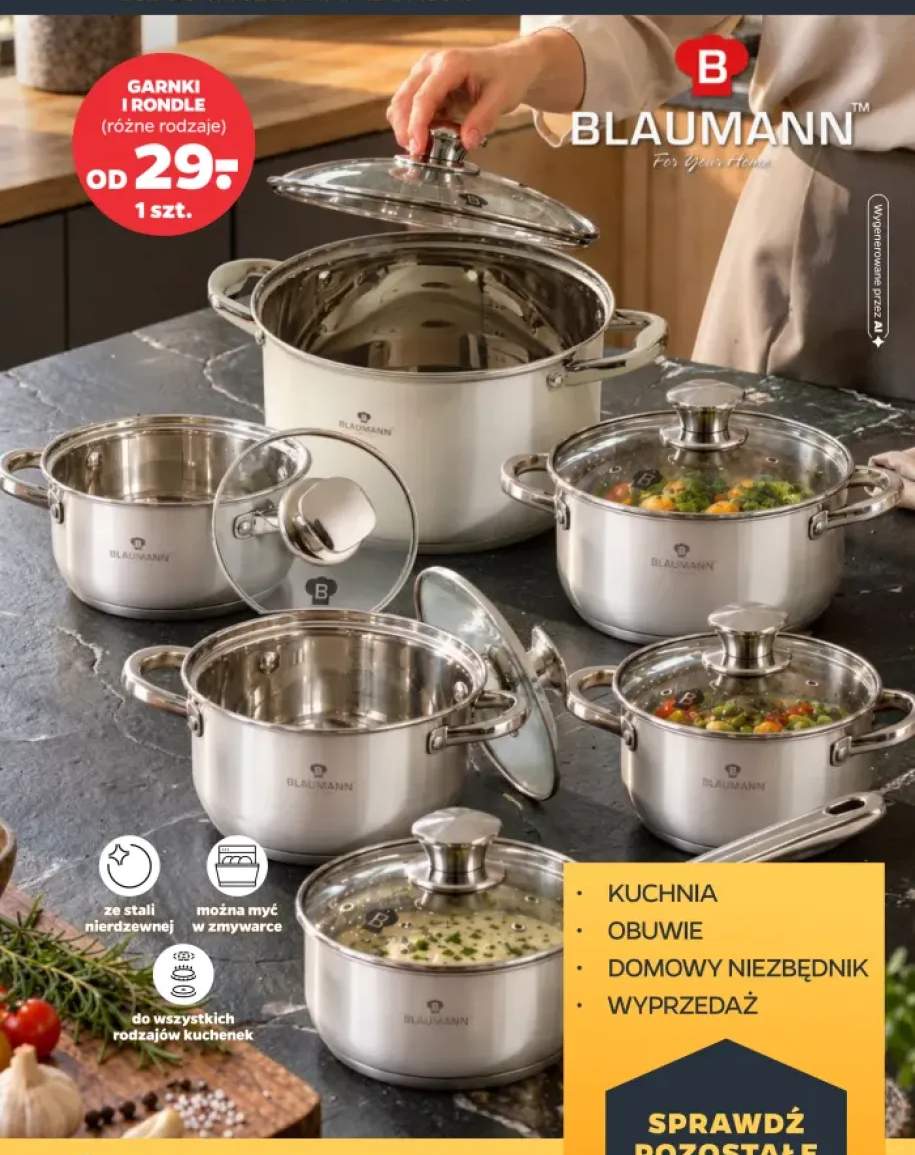 Garnki i rondle ze stali nierdzewnej Blaumann