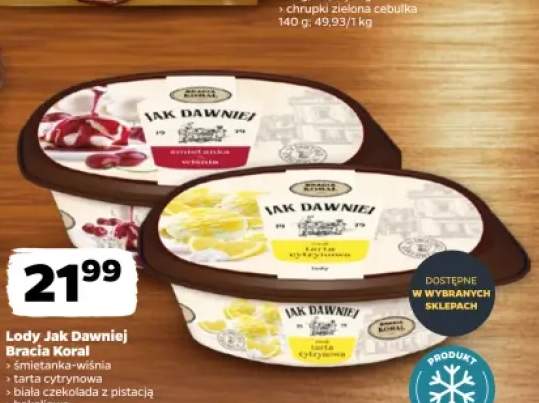 Lody Jak Dawniej śmietanka-wiśnia Bracia Koral +3 warianty