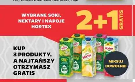 Soki, nektary i napoje Hortex +4 warianty
