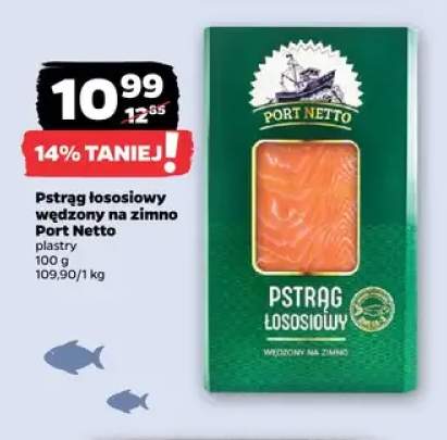 Pstrąg łososiowy wędzony na zimno plastry Port Netto