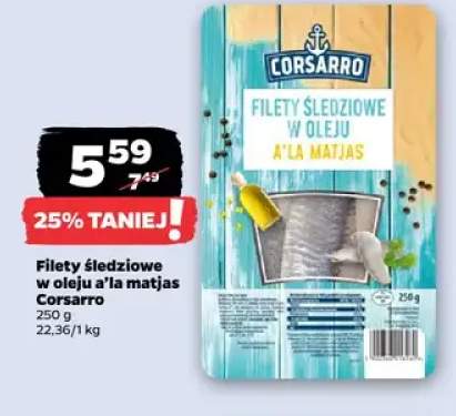 Filety śledziowe w oleju a'la matjas Corsarro