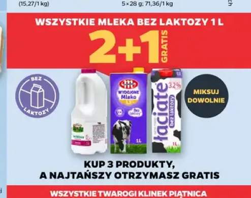 Mleko bez laktozy Łaciate 3,2% +2 warianty
