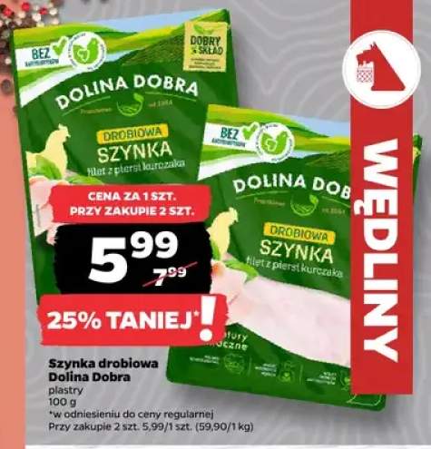 Szynka drobiowa Dolina Dobra plastry